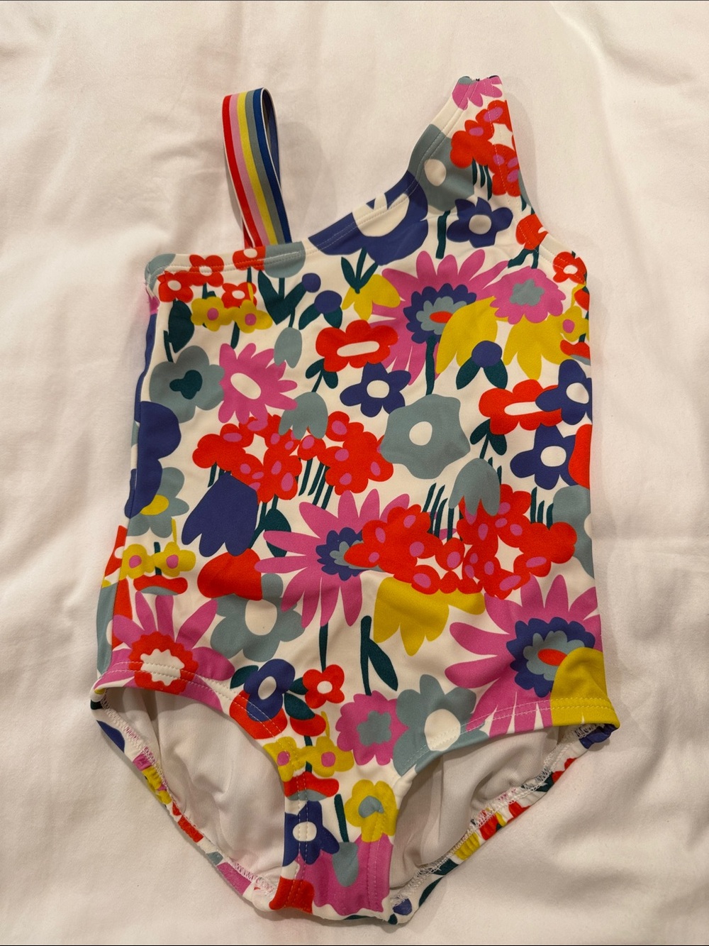 Hannah Andersson swim Kids One-Shoulder Floral Swimsuit - Multicolor